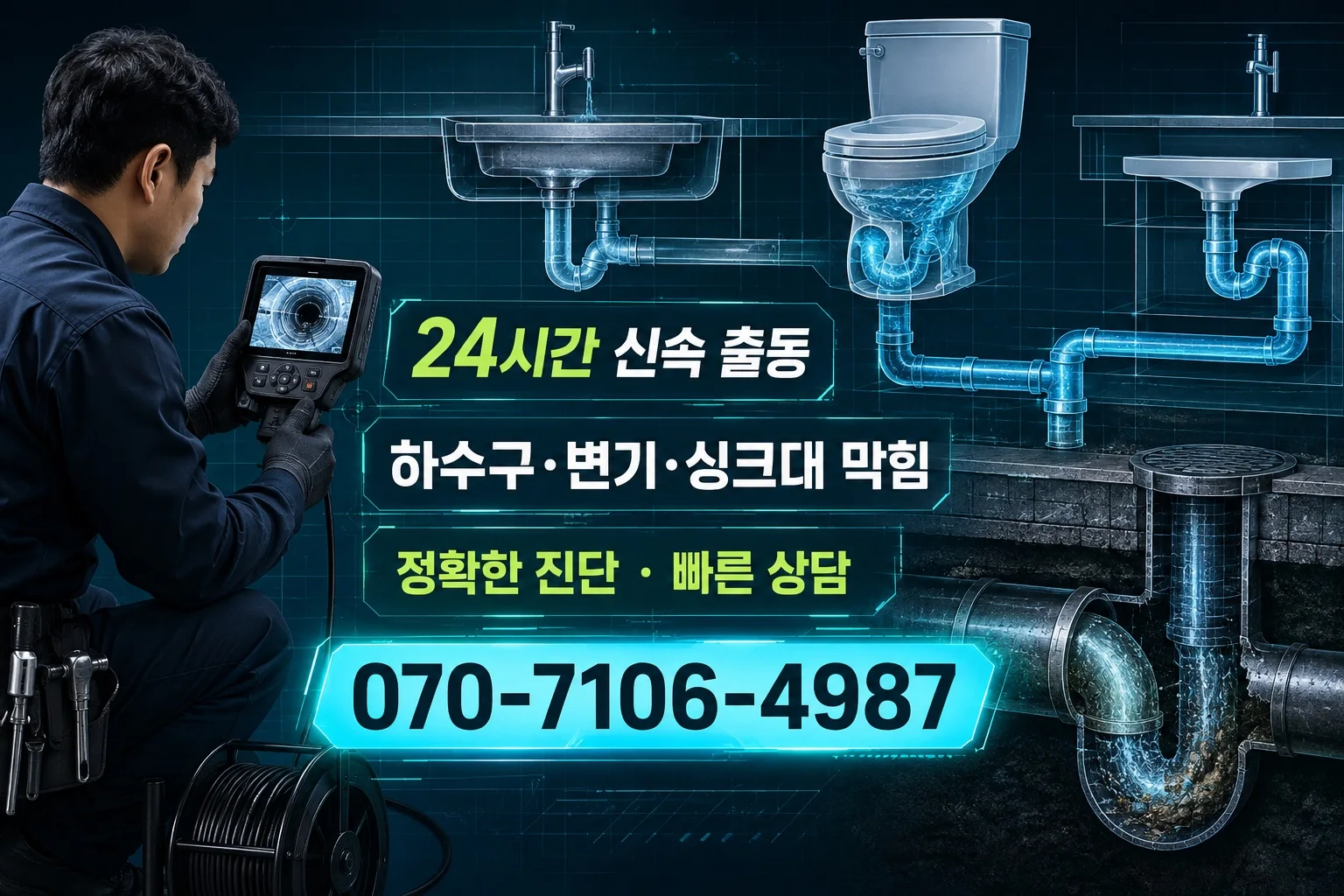 약속배관 청록 배관 진단 도면 서비스 안내